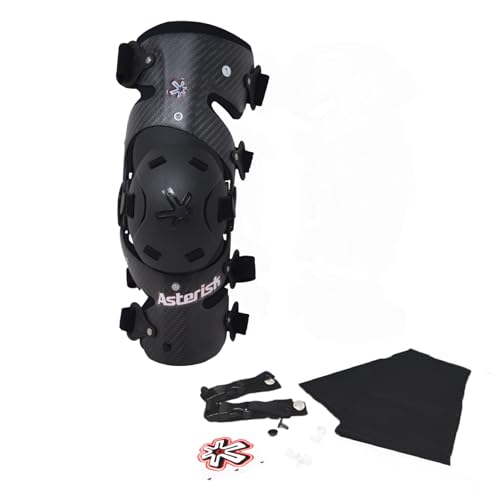 Asterisk Carbon Cell Pro - Advanced Knee Protector Brace for Motocross, Snowboarding, Wakeboarding, Off-Roading, Football,& More (Left, Medium)
