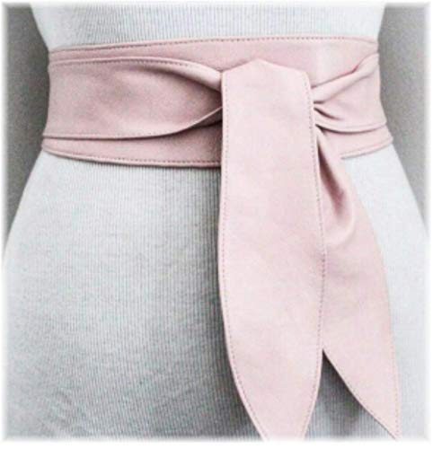 Woman's Baby Pink Genuine Leather Obi Sash Wrap Tie Plus Size Corset Waist Cincher Wide biker Leather Belt4
