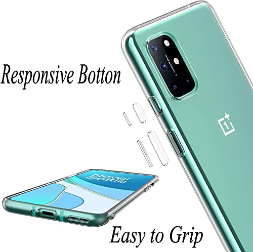 Image of NISHTECH for OnePlus 8T / OnePlus 9R Premium Transparent Hybrid Soft Slim Dust Proof Back Case Cover Silicone with Camera Protection
