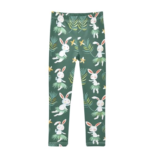 Rabbit Dancing Grass Skirt A Girls Leggings Athletic Pants Tights Stretch Bottom