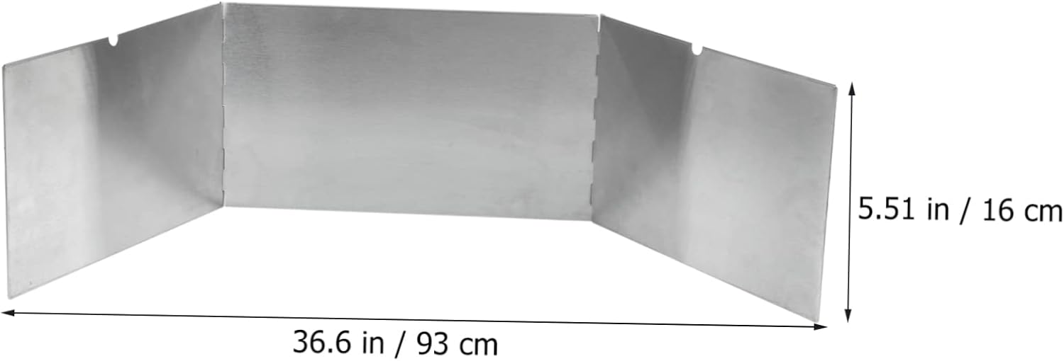 3pieces Collapsible Windshield for Camping Stove Fire Pit Cover Wind Shield for Outdoor Cooking