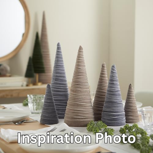 Image of Set of 4 Chocolate Brown Velvet Cones (Chocolate Brown Set of 4)