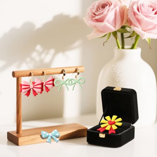 Image of ORIGACH 19 Pcs Bow Theme Polymer Clay Cutters Set Flower Heart Star Earring Clay Cutter DIY Craft Supplies for Earring and Jewelry Making
