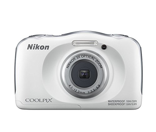 Image of Nikon Coolpix W100 13.2 MP Point and Shoot Digital Camera (White) with 3X Optical Zoom, Card and Camera Case