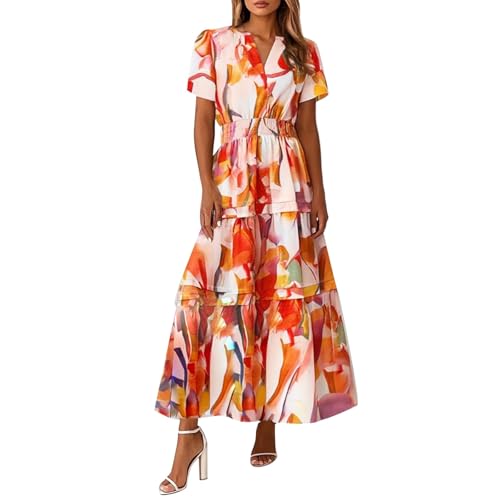 Robe d'été pour femmes longue et fleurie style boho chic de vacances