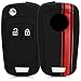 Produktbild kwmobile Autoschlüssel Hülle kompatibel mit Opel Chevrolet 2-Tasten Klapp Autoschlüssel - Schlüsselhülle Rallystreifen Sidelines Rot Schwarz