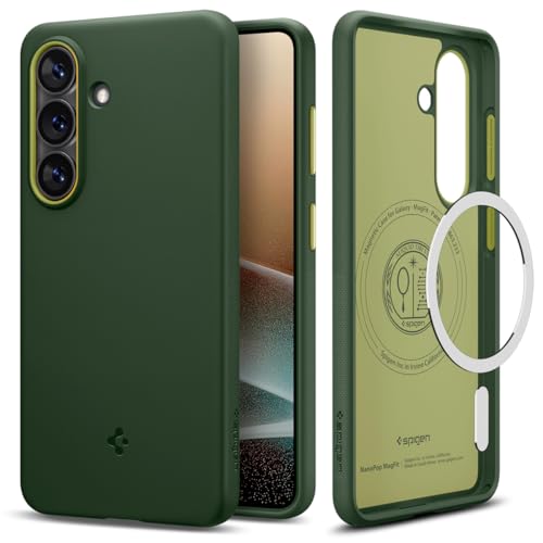 Spigen for Galaxy S26 Case, Nano Pop MagFit [Compatible with MagSafe] [Fast Wireless Charging] - AVO Green
