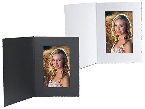 Black Portrait Folder: Plain Border for 4