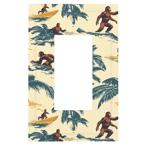 Placa de pared interruptor individual con estampado de playa resistente para enchufe regulador 2