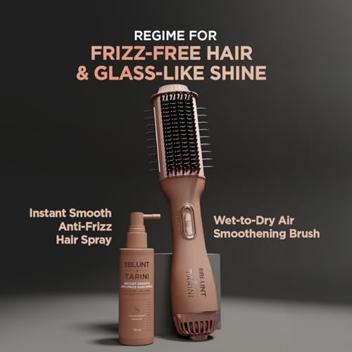 Image of BBLUNT x TARINI INSTANT SMOOTH ANTI-FRIZZ HAIR SPRAY For Glass-Like Shine & Heat Protection |With Frizz Lock Complex & Shine Tonic | Humidity-Proof | Activated By Heat | Tarini Peshawaria Approved | All Hair Types