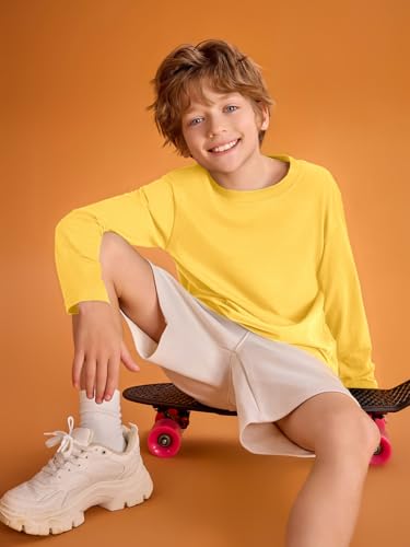 Image of Haloumoning Kids Boys Long Sleeve Crewneck T-Shirts Tee Tops 5-14 Years