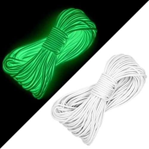 BNGXR Fluoreszierende Paracord 550, leuchtende Seil Paracord Schnüre 31 m Nylon Zelt Seil, Durchmesser Paracor 4 mm, Mehrzweckseil Geflochtener Strick Seilschnur für Camping-Markisenzelt