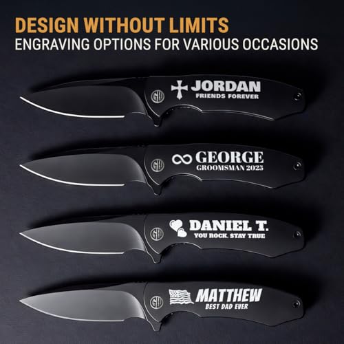 Image of Custom Knife - Personalized Gifts for Men and Women - Engraved Gifts for Men Husband Boyfriend Wife Girlfriend - Customized Pocket Knives for Birthday, Anniversary - Best Unique Present 6700 A PS N