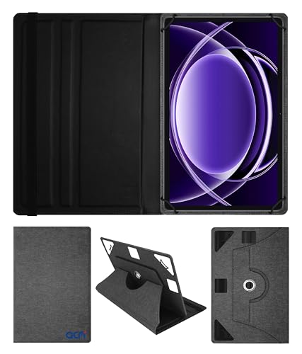 Image of ACM Rotating Nylon Case Cover Viewing Stand Compatible with Acer Iconia 5G Tablet 11.45 inch Tablet Front & Back Cover Black