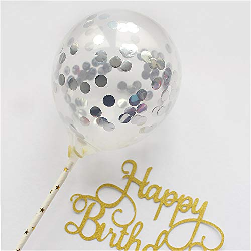 Yalulu 10Pcs 5 Inches Mini Clear Confetti Balloon Latex Confetti