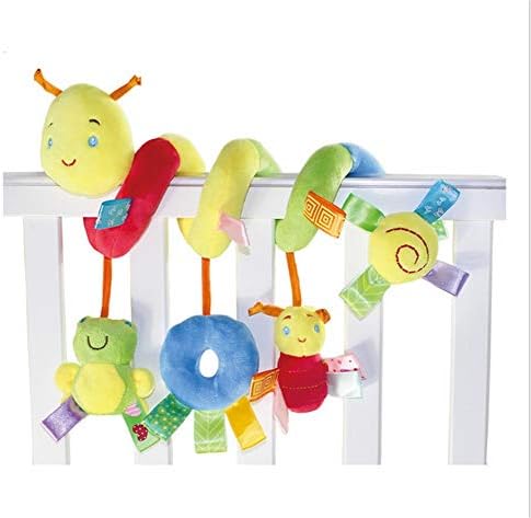 CaCaCook Baby Spiral Activity Hanging Toys, Stroller Toys, Car Seat Toy Pram Toy, Kids Toys Infant Baby Worm Crib Bed Around Rattle Bell Cartoon Insect Stroller Hanging Rattle Toy for Car Seat Crib