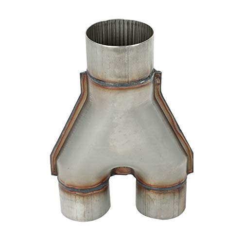 Lucasng T409 Stainless Steel Y Pipe 3" Single To 2 1/2" 2.5" Dual Exhaust Adapter Connector,Overall Length: Approx. 10",Universal #TOP4