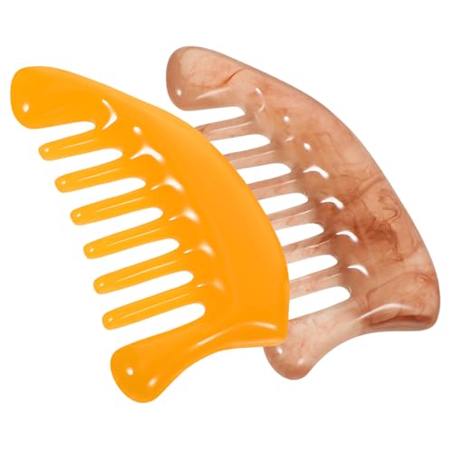 HOODANCOS 2pcs Resin Massage Comb for Head Scraping Acupressure Comfortable Scalp Massager Tool for Adults for Neck and Shoulder Relief Durable Smooth Texture