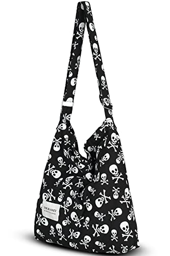 Image of Hobo Crossbody Bag for Women - Large Cotton Tote Shoulder Purse | Adjustable Strap