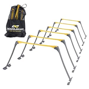 PodiuMax Portable Height Adjustable Sports Training Hurdle (6″, 9″, 12″), Lightweight, Innovative Foldable Design, Collapsible Safe, 6 per Pack