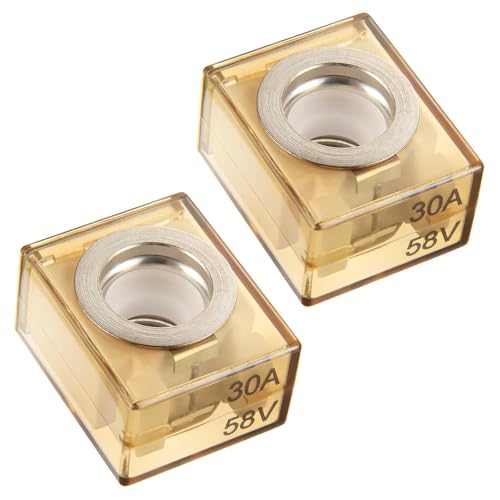 BOJACK Fusible de Terminal 30A Fusible de Batería Nominal Marino (MRBF) 58V DC Max IP66 Impermeable Para la Protección de Barcos Pilas de Carga (2 Piezas)