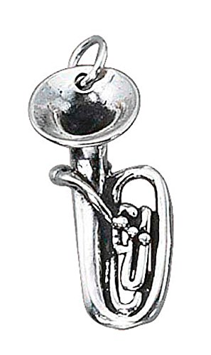 Sterling Silver 3D Musical Instrument Baritone or Tuba Charm
