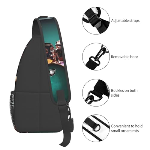 Mochila Cruzada Estampado Tambor para Senderismo miniatura 5