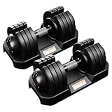 BOCHPOWER Adjustable Dumbbells Set of 2,Free Weights Dumbbells Set,52 lbs pair for Men/Women Gym Equipment for Home Strength Training Equipment