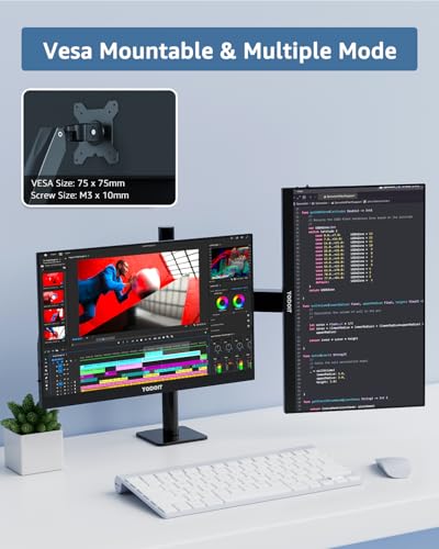 Image of Yodoit Portable Monitor for Laptop 1920x1200 16 inch FHD Screen IPS Display with USB Type C Port, Built-in Speakers and Smart Cover Compatible with PC, MacBook, Xbox (Black)