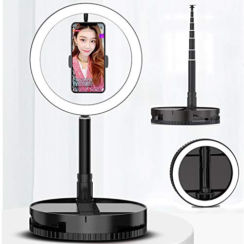 Preisvergleich Produktbild FGAITH Der Klapptisch Mini-Light-Fotografie einfache ringförmige LED Selfie Licht Beleuchtungslampe zu den Spiegelleuchten Lichtfotografie Telephonhalters Make-up füllen