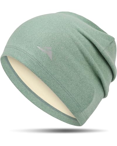 Image of GXCROR Fleece Beanies Flexfit Winter Hats Skull Cap Cycling Cap Reflective Running Gear Bonnet