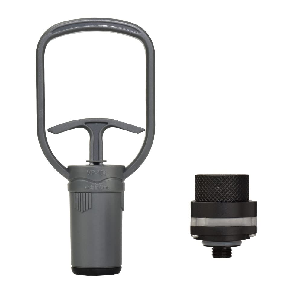 VPS-100 Poignée de pompe à vide, système de vérification des fuites pré-plongée compatible avec boîtier de caméra sous-marine Seafrogs, design ergonomique gris avec alerteur de vide (YHVPS