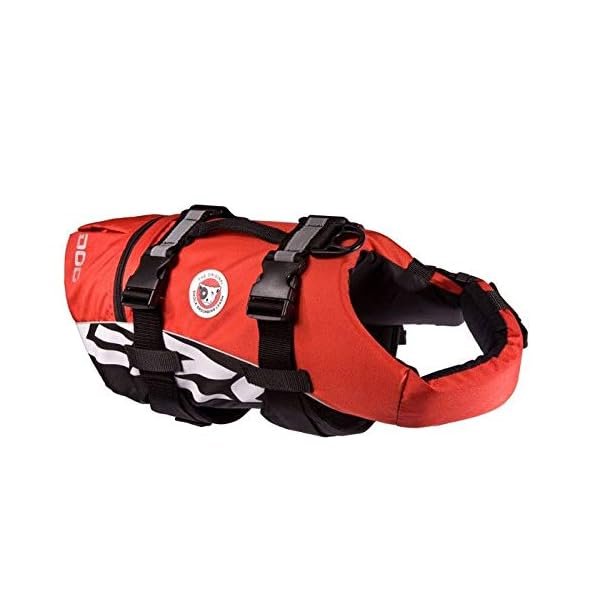 EzyDog Schwimmweste Hund - DFD Hundeschwimmweste - Schwimmwesten für für Kleine, Mittelgroße und Große Hunde - Rettungsweste mit Griff und Reflektoren, Größenverstellbar (L, Rot) 9 41k2qn7VW1L. SS600