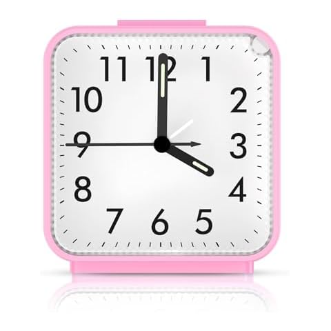 Brifit Silent Alarm Clock with Luminous Pointer Cover