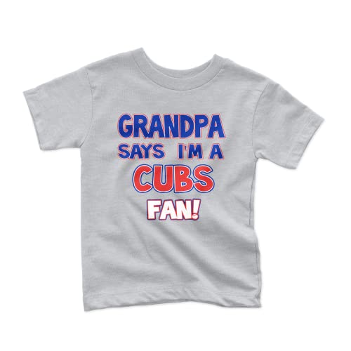 NanyCrafts Kid's Grandpa says I'm a Cubs Fan T-Shirt 18 Months Heather