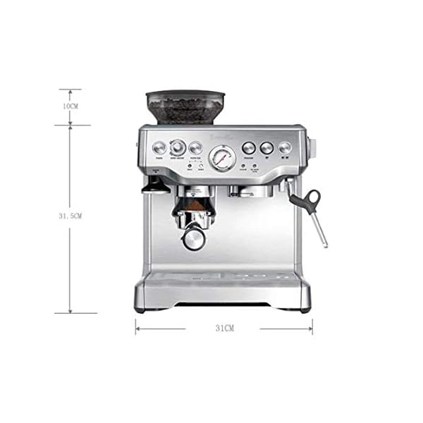 N/Z Living Equipment Semi-Automatic Espresso Hine Home Integrated Grinding Powder Coffee Hine Commercial,Sier Peng Minimalist/Silver - Image 3