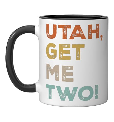 Taza de cerámica diseño retro 11 onzas negro/blanco miniatura 1