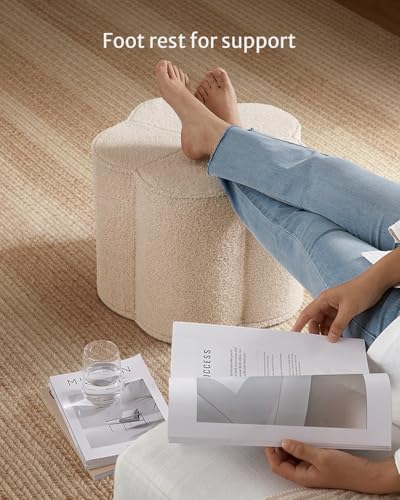 Blissful Diary Flower Pouf Ottoman, Comfy Floral Ottoman For Living Room, Bedroom thumb #3