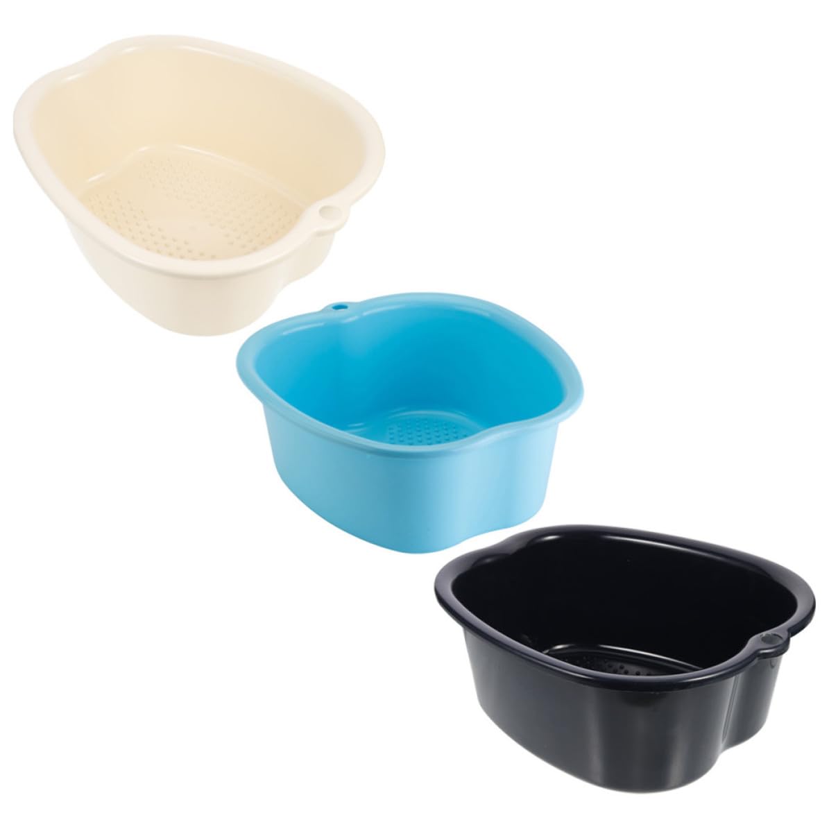 Ciieeo 3 Pezzi Vaschetta Pediluvio in Plastico Portatile per Uso Domestico, Facile da Trasportare, per Sauna e Sollievo Dalla Fatica ai Piedi