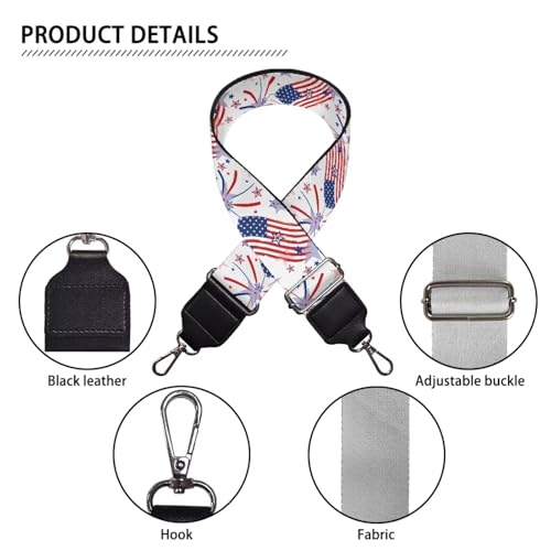 Image of Adjustable Purse Strap for Women, Crossbody Wide Handbag Strap Replacement, Sturdy Bag Strap with Silver Hardware