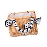 LIFKOME Handwoven Rattan Flower Basket With Faux Pearl Handle Handmade Woven Tote Bag For Weddings Floral Arrangements Beach Travel And Party Accessories