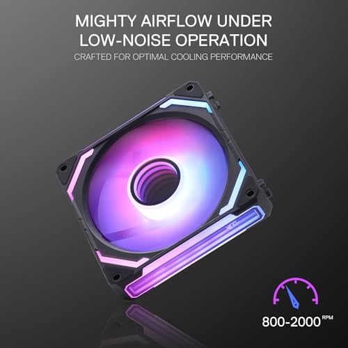 Image of Redragon GCF012 Reverse 120mm PC Case Fan, Daisy-Chain Connection, 5V 3Pin ARGB Lighting, 4 Pin PWM Case Fan, for Radiator /Computer Case Cooling, 120x120x25mm, 3 Pack, Black