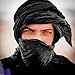 Moroccan Scarf, Long Tuareg Moroccan Scarf Black Color Ethnic Turban Sahara Berber Handmade Unisex Adult
