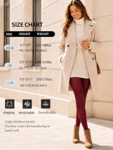Image of CozyWow 80D Control Top Opaque Tights for Women Matte Pantyhose High Waist