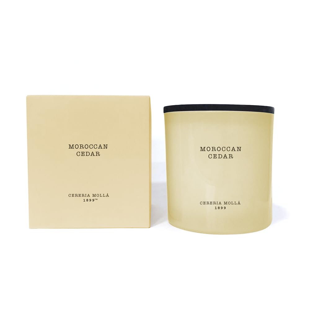 CERERÍA MOLLA 1899 | Vela XL Moroccan Cedar Aromática de 3 Mechas | 80 Horas de Duración | Fragancias Naturales | Envases Reciclables | Artesanal