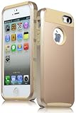Bastex Heavy Duty Hybrid Rugged Case for iPhone 5, 5s - Gold TPU & Hard Shell