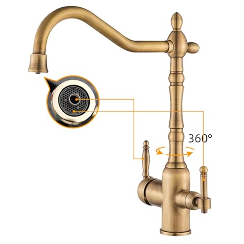 Bec pivotant à 360° pour robinet cuisine eau potable filtrée