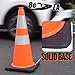 (8 Cones) BESEA 28” inch Orange PVC Traffic Cones, Black Base Construction Safety Cones Road Parking Cone Structurally Stable Wearproof (28