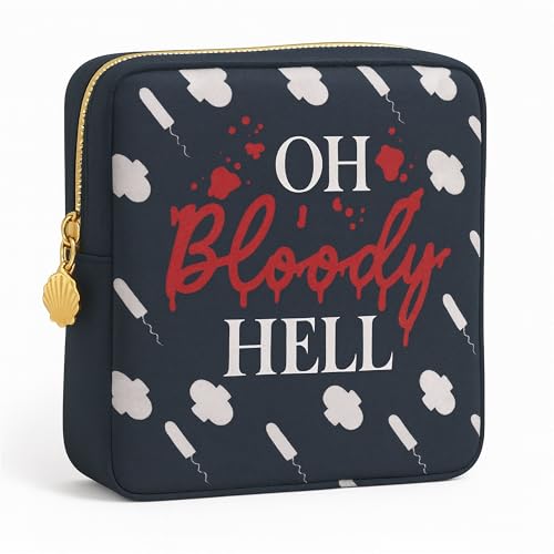 Primo Lines Period Pouch – Compact, Stylish, Discreet Period Bag For School with Waterproof Lining Fits Pads & Tampons, Cute Pad Bag for Teens, Travel, School, Girls Period Kit