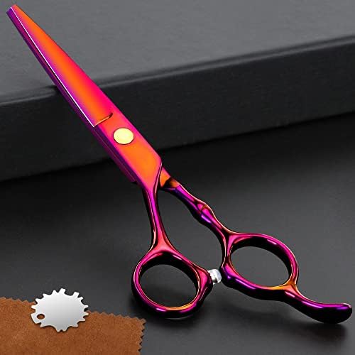Professional Hairdressing Scissors Stainless Steel Barber Hair Cutting Scissors Straight Scissors Salon Tools for Mother Father Friends' Gifts(PURPLE-01)